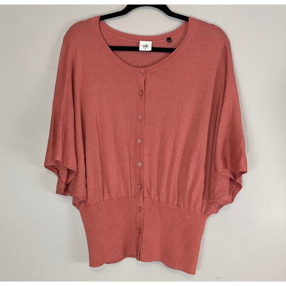 CAbi 5284 Brick Rose Button Up Kimono Cardigan Lightweight Loose Fit Sz M - Picture 3 of 11